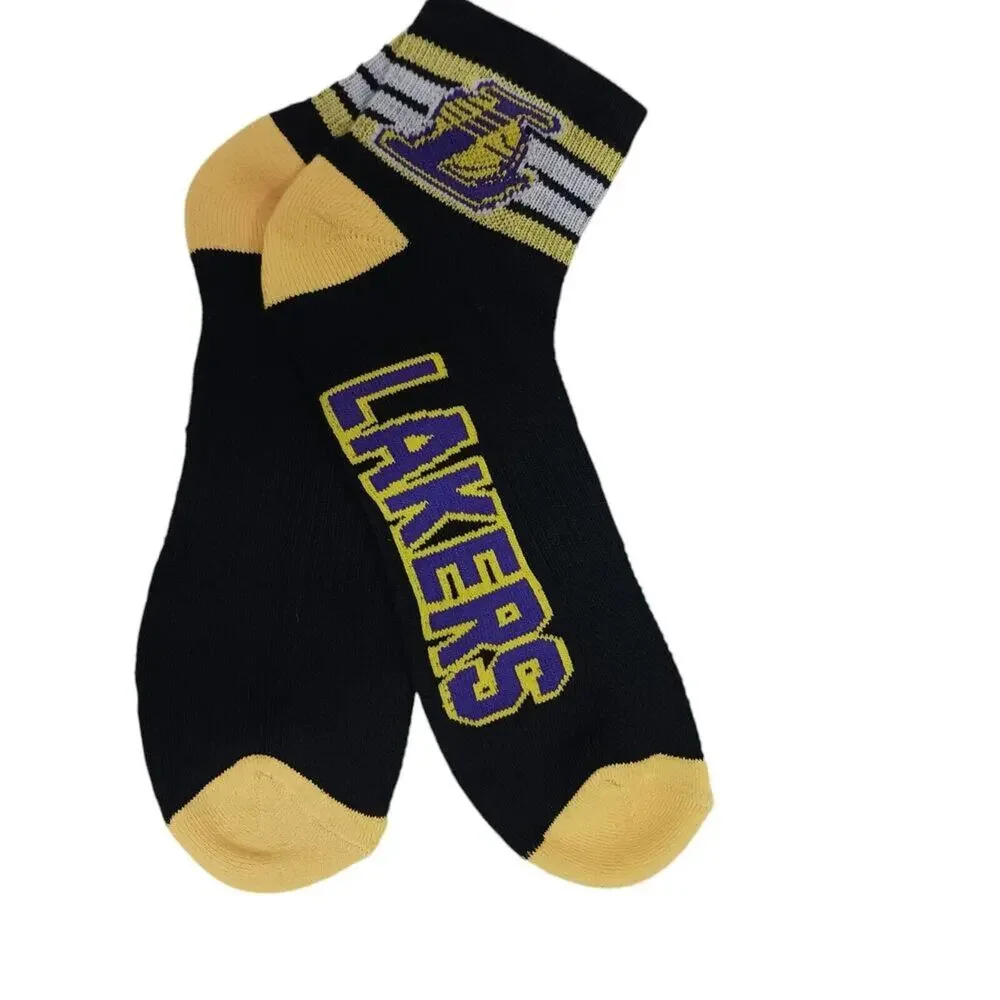 3 Pairs NBA Los Angeles LAKERS Socks Mens Size 6-12 Low Cut Sports Official
